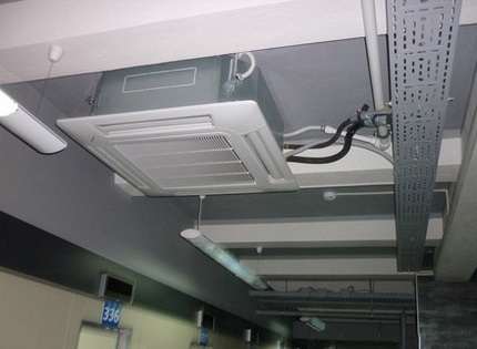 Cassette split system with the ability to work on heating Cassette Split System