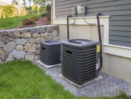 The external unit of the climate system of a private house KKB installation process