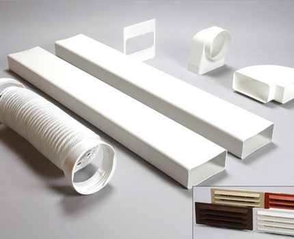Éléments et pièces en plastique pour connecter la hotte à la ventilation Pièces en plastique pour conduit