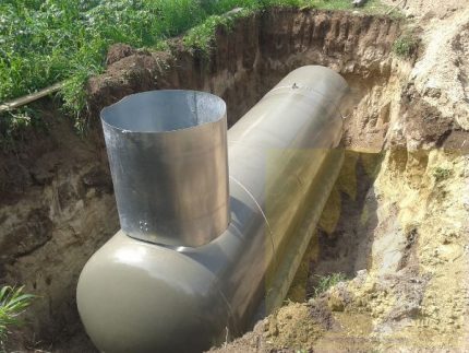 Pahalang na tank tank para sa pribadong paggamit May hawak ng gas sa hukay