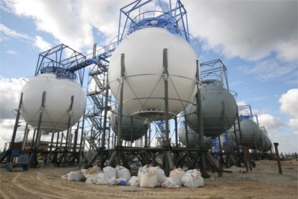 Gas tank park sa negosyo Mga naghahawak ng uri ng gas na pang-industriya