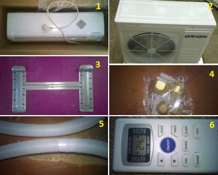 Most air conditioners do not have accessories for installation Options split system