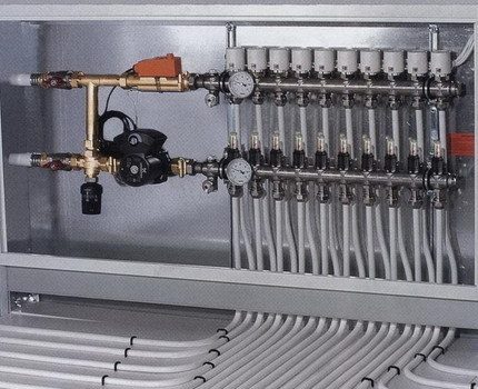 Collector wiring is an innovative solution in the heating system Heating manifold