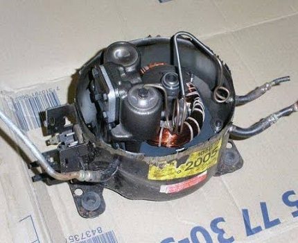 In the absence of a vacuum pump, you can use improvised means Refrigerator compressor