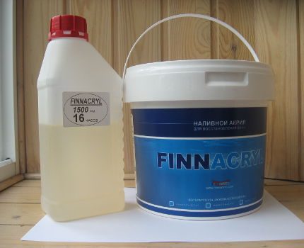 Kumpletong hanay ng mga paraan para sa pagpapanumbalik ng isang paliguan na may likidong acrylic Liquid acrylic para maligo
