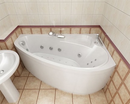 Asymmetric whirlpool acrylic bathtub Maligo sa whirlpool