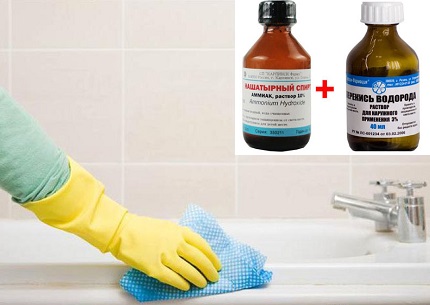 Mga tampok ng pangangalaga at paglilinis ng acrylic bathtubs at iba pang pagtutubero Paglilinis ng ammonia at peroksayd