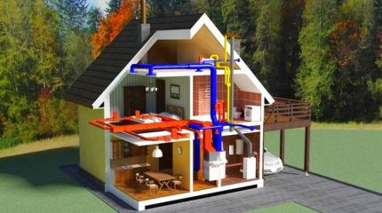 Ventilation ducts should be compactly located in the main walls of the house exhaust ducts