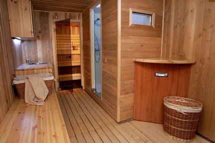Pisos torrenciais em um banho russo Pisos ventilados