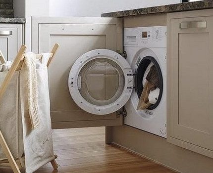 Naglo-load ng mga bagay sa washing machine Naglo-load ng mga bagay sa washing machine