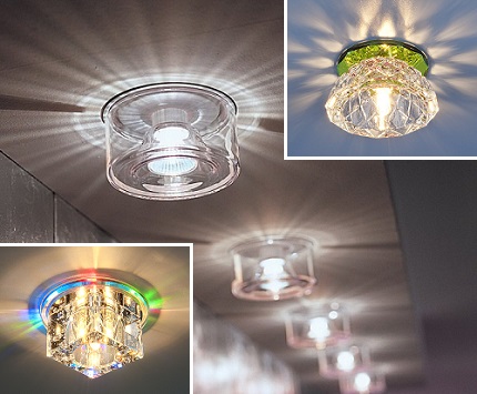 Overhead ceiling lights in the bathroom Overhead lights