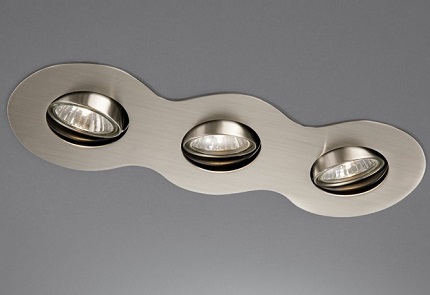 Group of ceiling lights in the arrangement of the bathroom Section lights