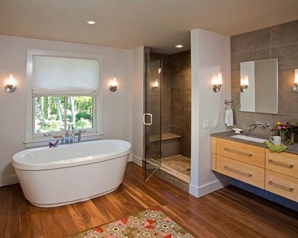 The location of the fixtures in the bathroom Fixtures in the bathroom