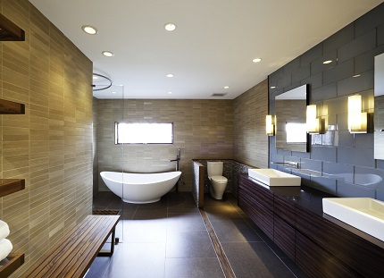 Spotlights combined with side lighting Recessed fixtures