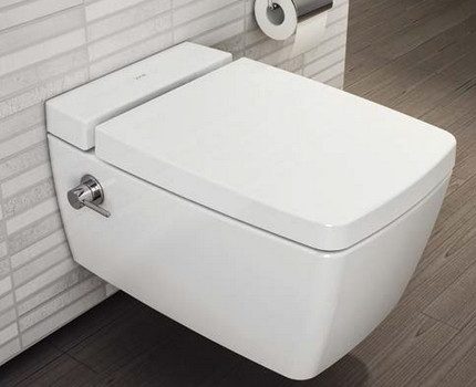 Wall-hung toilet with bidet function Wall-hung toilet with bidet function