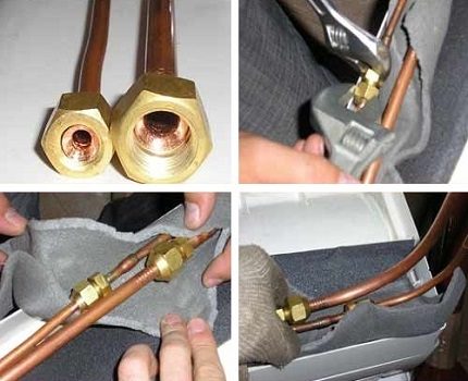 When rolling, it is important to avoid chips entering the tube. Flaring of the ends of copper pipes