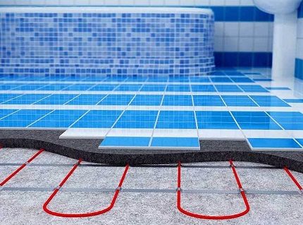 Ang pagtula ng mga tile sa sahig ng cable Ang pagtula ng mga tile sa sahig ng cable