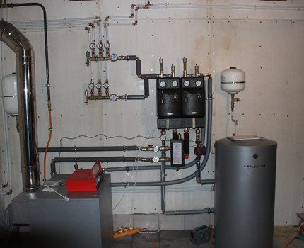 Double-circuit boiler sa isang silid ng boiler ng bahay Double-circuit boiler sa isang silid ng boiler ng bahay