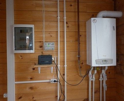 Dandang gas disambungkan ke penyongsang Dandang gas disambungkan ke penyongsang