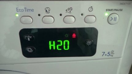Error code for water intake problems Error code for water intake problems