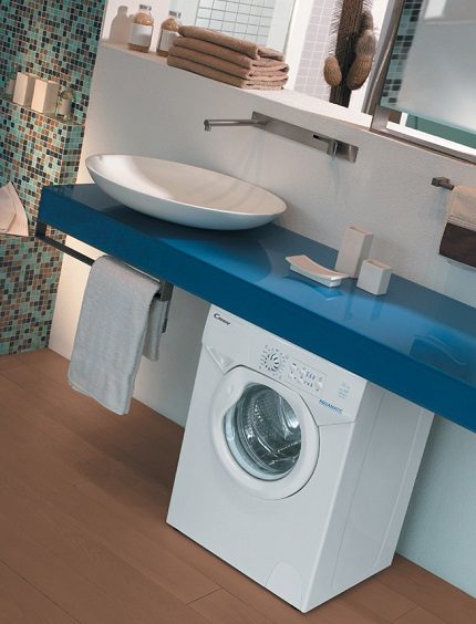Compact washer in the bathroom Compact washer in the bathroom