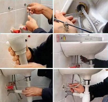 Lắp đặt bồn treo theo các bước Các bước lắp đặt chìm