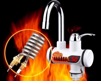 Élément chauffant du chauffe-eau électrique instantané sur le robinet Élément chauffant