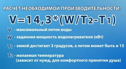 Formule de calcul des performances d'un chauffe-eau instantané Performances du chauffage