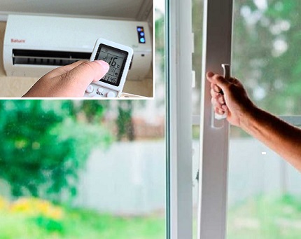 The effect of an open window on the air conditioner Fresh air