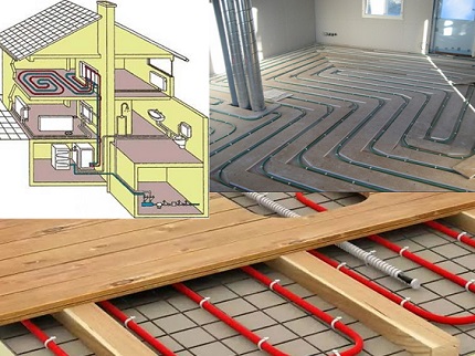 Kadalasan underfloor heating ay ginagamit bilang karagdagang pag-init Pag-init ng sahig ng tubig
