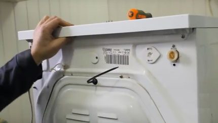 Disassembly of the Indesit washing machine