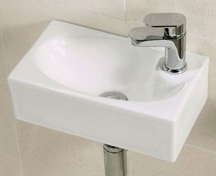 Hindi pangkaraniwang hugis at sukat ng lababo para sa pag-install sa banyo Hapdi ang haba