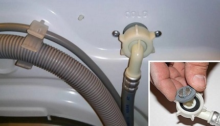 Cleaning the washing machine water supply filter Inlet filter cleaning