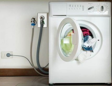 The washing machine is connected to communications The washing machine is connected to communications