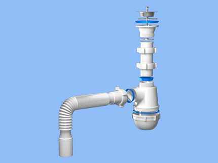 Instructions for the purchased siphon will help you assemble it correctly Assembly order of device elements