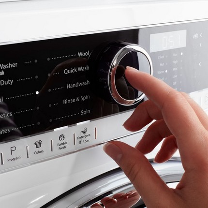 Start can be delayed up to 23 hours Delay start function in the washing machine