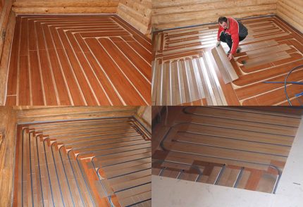 Plancher chaud dans une maison en bois Plancher chaud dans une maison en bois