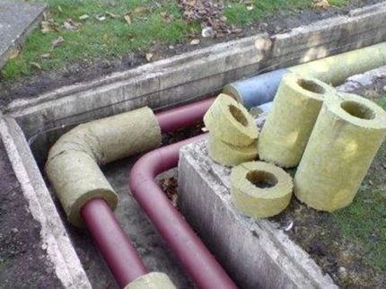 Insulation of the external heating main Insulation of the external heating main