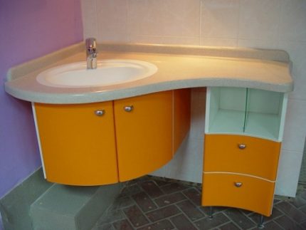 Bồn rửa góc không đối xứng Mô hình bồn rửa không đối xứng