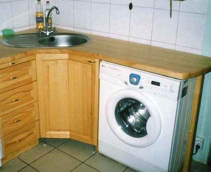 Narrow washing machine in a furniture set Narrow washing machine in a furniture set