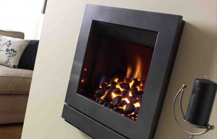 Wall-mounted version of an environmentally friendly fireplace Wall models of eco-fireplaces