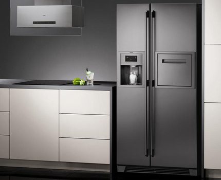 Samsung Side-by-Side-Modelle ähneln einem exquisiten Gehäuse Samsung Side-by-Side-Kühlschrank