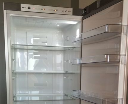 Der Innenraum ist sehr gut geplant Scharfer SJ-B236ZRSL Kühlschrank im Inneren