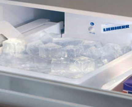Einige Liebher-Modelle verfügen über eine Funktion zur Erzeugung von Eiswürfeln. Liebher Eismaschine
