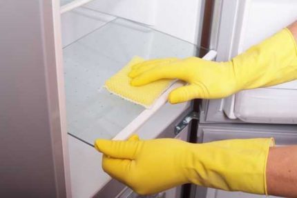 Der Gefrierschrank muss auch regelmäßig gewaschen werden. Gefrierschrankpflege