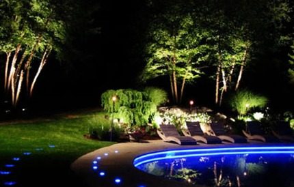 Lampen für die Gestaltung von Pools und Erholungsgebieten sollten wenig Strom haben Hintergrundbeleuchtung für Nassbereiche