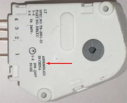 Nachteile von Indesit-Kühlschränken - chinesische Komponenten Abtautimer für Indesit