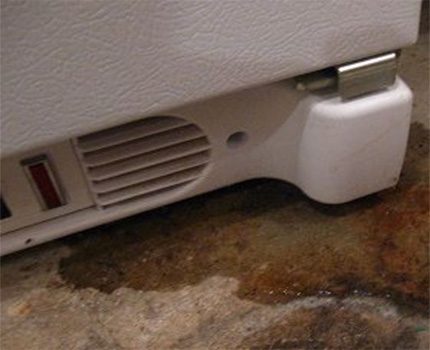 Kühlschrankwasser - Grund zur Reparatur von Liebherr-Geräten Wasser unter dem Kühlschrank