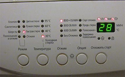 Samsung veļas mazgājamās mašīnas vadības panelis Veļas mazgājamās mašīnas vadības panelis