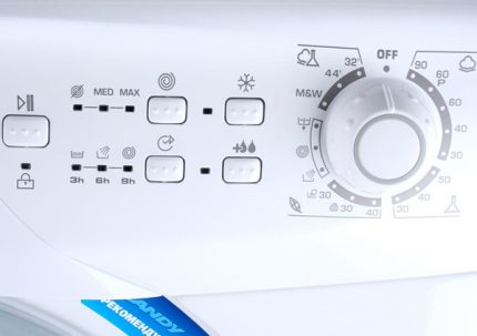 Control panel with cold wash function Cold wash